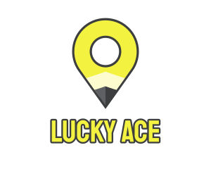 Pencil Location Place Pin logo design