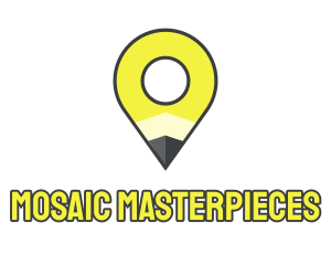 Pencil Location Place Pin logo design