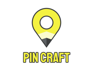 Pencil Location Place Pin logo design