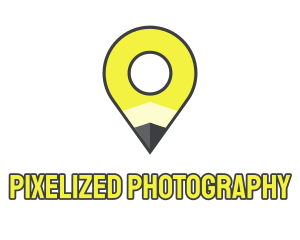 Pencil Location Place Pin logo design