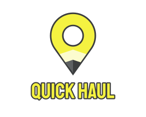 Pencil Location Place Pin logo design