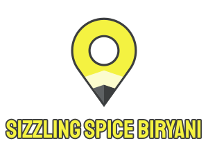 Pencil Location Place Pin logo design