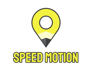 Pencil Location Place Pin logo design