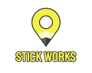 Pencil Location Place Pin logo design