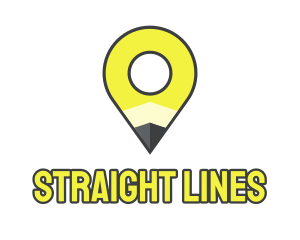 Pencil Location Place Pin logo design