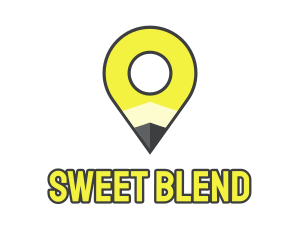 Pencil Location Place Pin logo design