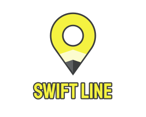 Pencil Location Place Pin logo design