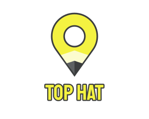 Pencil Location Place Pin logo design