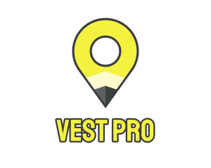 Pencil Location Place Pin logo design