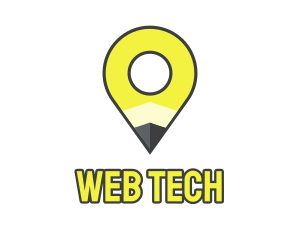 Pencil Location Place Pin logo design