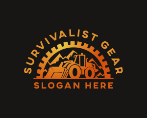 Bulldozer Construction Heavy Equipment logo design