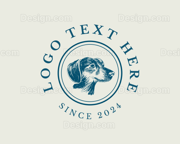 Pet Dog Dachshund Logo