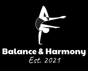 Female Gymnast Performer  logo design