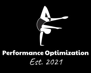 Female Gymnast Performer  logo design