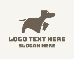 Brown Minimalist Dog logo design