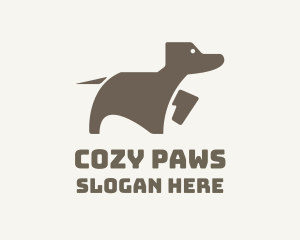 Brown Minimalist Dog logo design