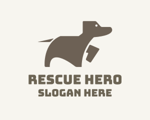 Brown Minimalist Dog logo design