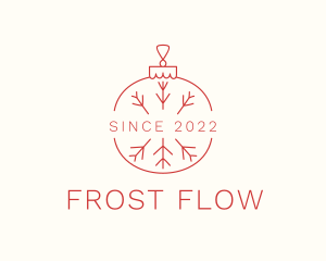 Red Frost Christmas Ball logo design