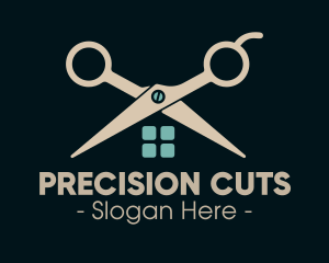 House Scissor Barber logo design