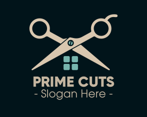 House Scissor Barber logo design