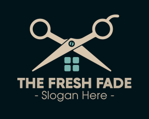 House Scissor Barber logo design