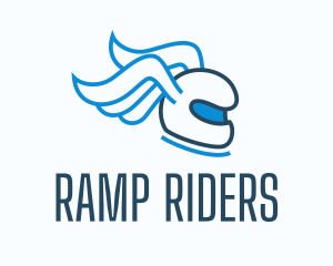 Winged Rider Helmet logo design