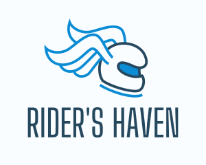 Winged Rider Helmet logo design