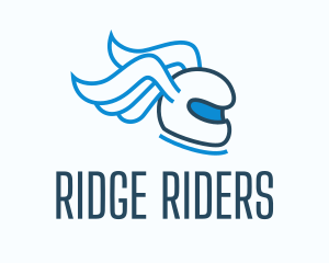 Winged Rider Helmet logo design