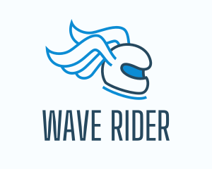 Winged Rider Helmet logo design