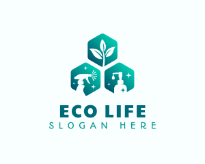 Eco Spray Pump Sanitation logo design