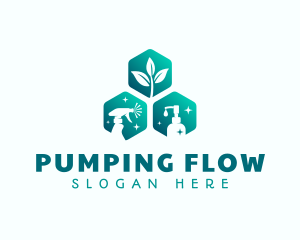 Eco Spray Pump Sanitation logo design