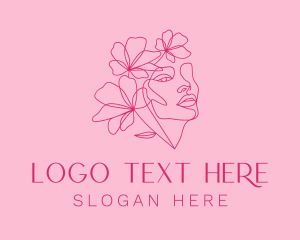 Pink Feminine Floral Woman logo