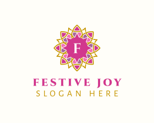 Festive Mandala Flower logo design