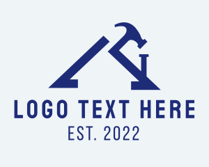 House Roof Builder Hammer logo