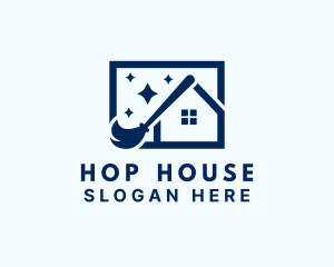 House Mop Cleaning logo design