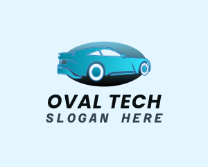 Blue Car Oval logo design