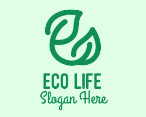 Green Eco Leaves logo design