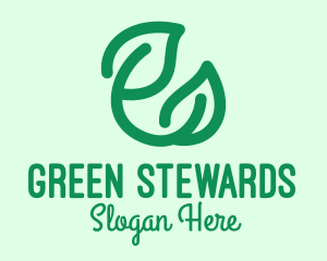 Green Eco Leaves logo design