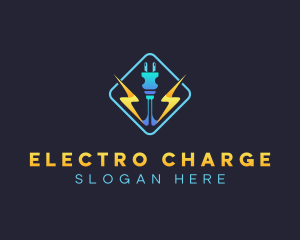 Plug Lightning Bolt logo design