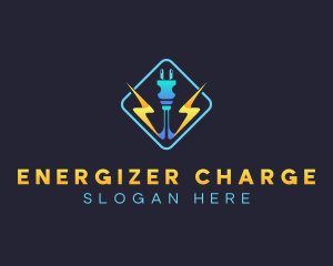 Plug Lightning Bolt logo design