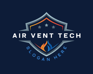 Heat Cool Air Conditioning logo design