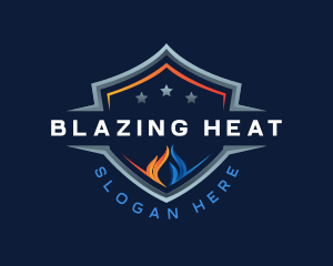 Heat Cool Air Conditioning logo design