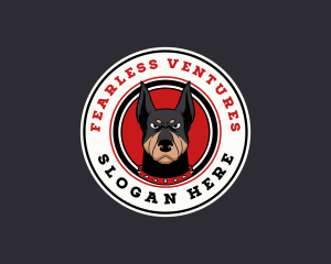 Canine Doberman Dog logo