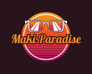 Summer Beach Sunglass logo design