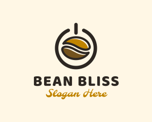 Power Coffee Bean logo design