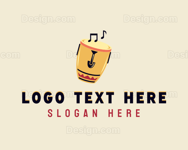 African Conga Drum Musical Logo