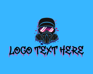 Gas Mask Graffiti  logo design