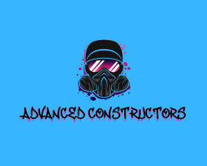 Gas Mask Graffiti  logo design