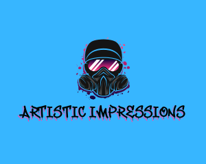 Gas Mask Graffiti  logo design