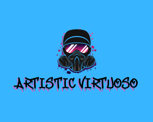 Gas Mask Graffiti  logo design